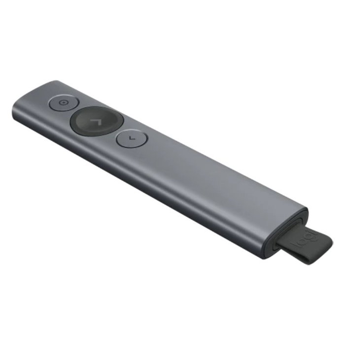 Logitech Spotlight 910-004861 - Presentador Inalámbrico Avanzado con Bluetooth, 30m Alcance, USB-C, Compatible con PowerPoint, Keynote, Zoom, Teams, Color Gris Pizarra